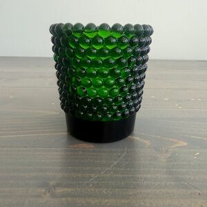 Vintage green glass votive candle holder
Hobnail pattern